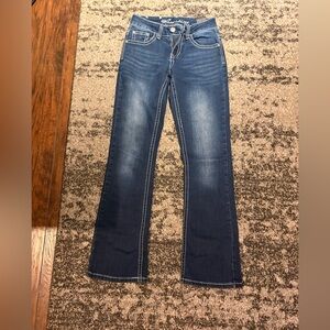 Wired Heart Dark Blue Flare Jeans